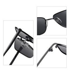 Quality Rectangle Metal Temple Customizable Sunglasses