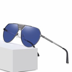 Oversized Shield Pilot Tinted Metal Sunglasses