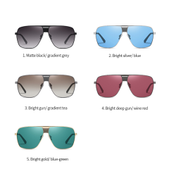 Gradient Lenses Metal Fashion Square Sunglasses