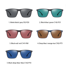 Square Retro Top Tr90 Tinted Sunglasses