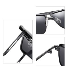 UV400 TR & Metal Square Flat Top Shades Sunglasses