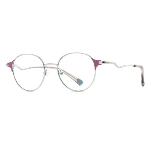 Fashion Round Frame Anti-Blue Light Glasses Women Two-Color Metal Frame Glasses