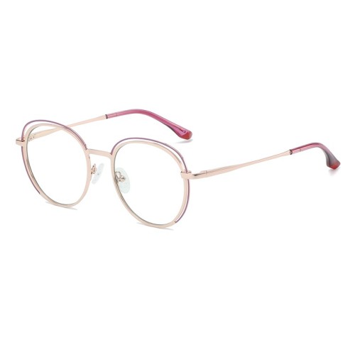 New Myopia Glasses Frame Women'S Metal Glasses Hollow Spring Legs Anti-Blue Light Glasses