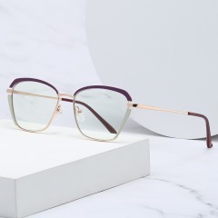 Eyeglasses Wholesale Cat Eye Metal Frames Cat Eye Spectacle Glasses Anti Blue Light Optical Frame Women