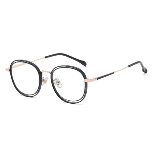 Fashion Trend Round Male And Female Metal Optical Frames Personalized Hollow Blue Light Blocking Glasses