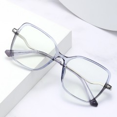 Factory Direct Sales Tr + Metal Glasses Frame Women'S New Large Frame Anti-Blue Light Glasses