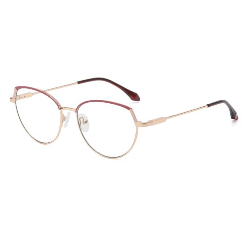 Custom Logo Fashion Metal Optical Eye Glasses Eyewear Cat Eye Blue Light Blocking Glasses