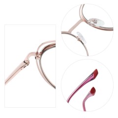 New Myopia Glasses Frame Women'S Metal Glasses Hollow Spring Legs Anti-Blue Light Glasses