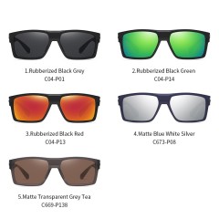 Sunglasses Tr90 Square Frame Unisex Fashion Style Driving Uv400 Polarized Retro Sun Protection