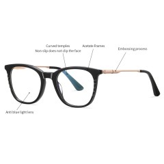 Handmade Acetate Glasses Frame Fashion Reading Glasses Men And Women Anti-Blue Light Glasses