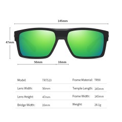 Sunglasses Tr90 Square Frame Unisex Fashion Style Driving Uv400 Polarized Retro Sun Protection