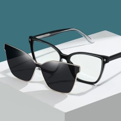 Custom Logo Fashion Butterfly Frame Glasses Tr90 Frame Sunglasses Clip On Eyeglasses Unisex