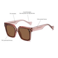 Factory Manufacturing Polarized Large Frame Sunglasses Wide Rim Acetate Legs Thickened Polarized Sun Glasses