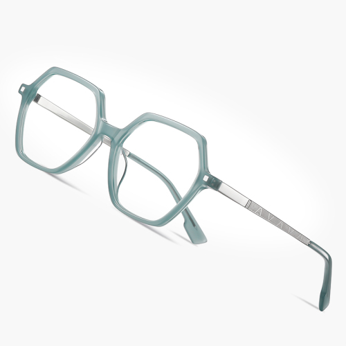 Geometric Glasses for Men Women Large Light Titanium Eyeglasses Frame  Hexagon