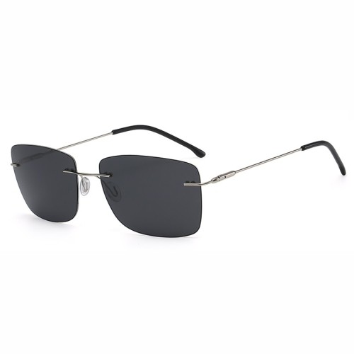Square Rectangle Sunglasses Photochromic Rimless Sun Glasses Shades Glasses For Men Women