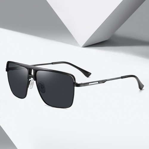 UV400 TR &amp; Metal Square Flat Top Shades Sunglasses