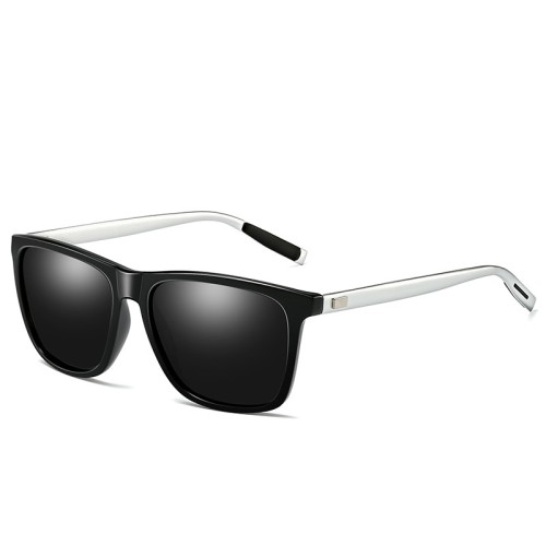 New Arrivals Full Rim Mirrored Aluminum Temple Square Polarized Sunglasses For Men