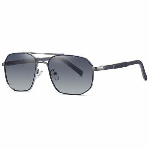 New Trendy Uv400 Protect Metal Polarized Sun Glasses Oversized Square Men Shield Sunglasses