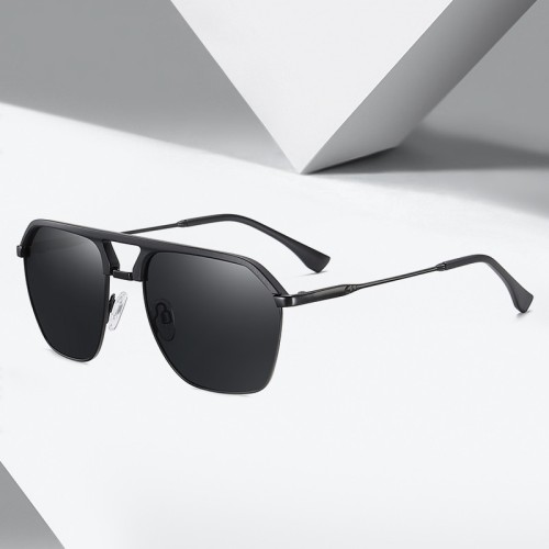 Polygon Solid Eye Brow Design Driving Sunglasses