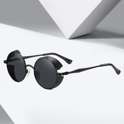 Steam Punk Round Shape Metal 1.1mm Lens Sunglasses