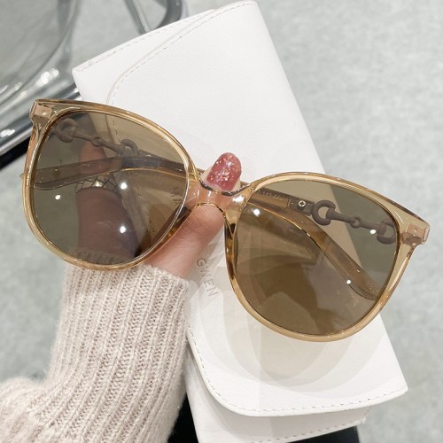 New Fashion Pc+ Metal Sunglasses Large Frame Sunglasses Round Frame Polarized Sunglasses