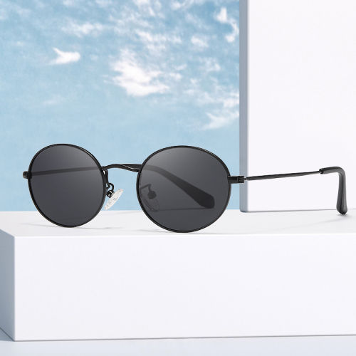 Ins Explosion-Proof Uv Sunglasses Round Frame Fashion Driving Sunglasses Unisex Logo Can Be Customized 51-20-145 5 Colors