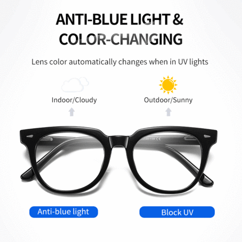 Factory Wholesale Photochromic Blue Light Blocking Glasses Lens Uv400 Protect Frames Eyewear