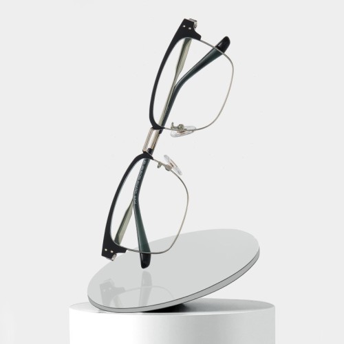 Glasses Business Square Titanium Eyeglass Frame Ultra-Lightweight Frame Replaceable Lenses