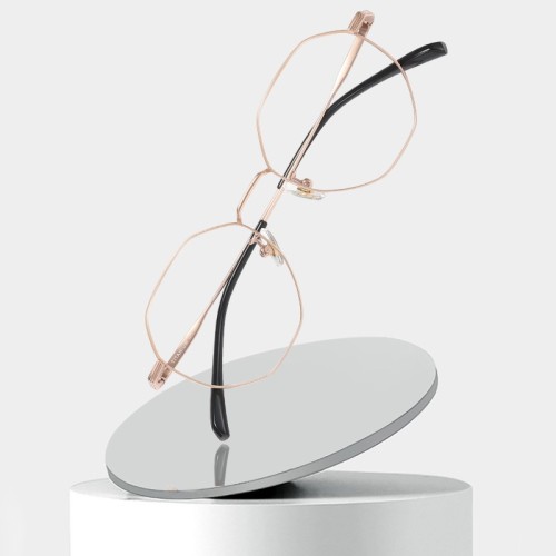 Pt2233 Pure Titanium Eyeglasses Geometric Stylish Fahion Women Custom Logo Brand Anti Blue Glasses