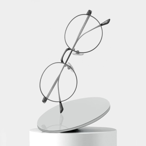 Wholesale Woman Man Titanium Frame Eyewear Round Large Oversized Frame Spectacle Eye Glasses