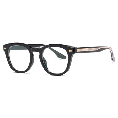 New Acetate Temples &amp; Tr90 Frame  Eyeglasses Retro Round Optical Pc Lenses Anti Blue Light  Eye Glasses For Unisex