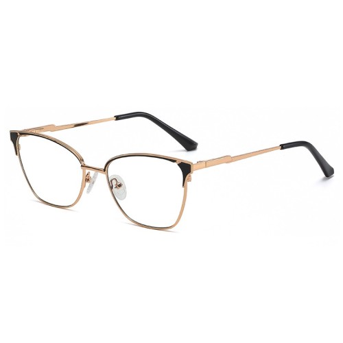 Custom Logo Wholesale Round Oval Shape Optical Glasses Eyebrow Design Metal Optical Frame Eyeglasses For Women And Men