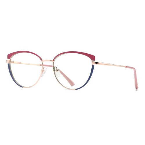 Bicolourable Metal Glasses Cat Eye Female Eyeglass Frames Anti-Blue Light Glasses