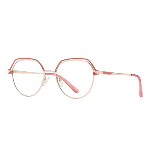 Fashion Women Glasses Frame Metal Two-Color Hollow Anti-Blue Light Eyewear
