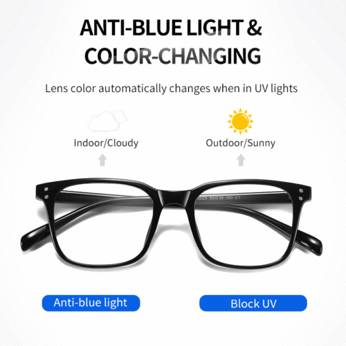 Retro Style Optical Glasses Frame Photochromic Anti Blue Rays Glasses For Unisex Eyewear Uv400