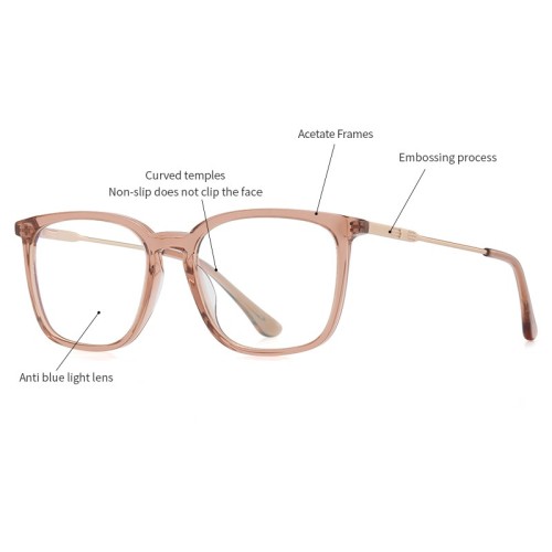 Square Classic Glasses Frame Blue Blocking Lens For Women And Men Acetate Optical Eyeglasses