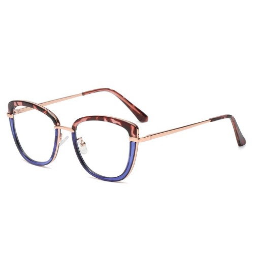 Vintage Cat Eye Oversized Charming Female Glasses Tr And Metal Round Frame Anti Blue Glasses High Quality Optical Designer Glass