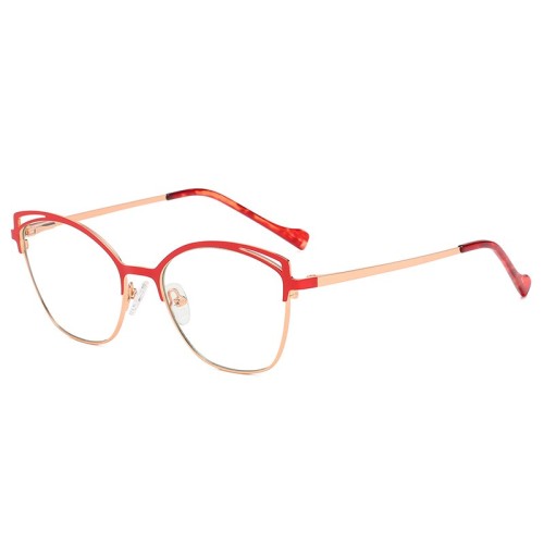 Prescription Cat Eye Design Metal Shades Anti Blue Uv400 Eye Glasses Frames