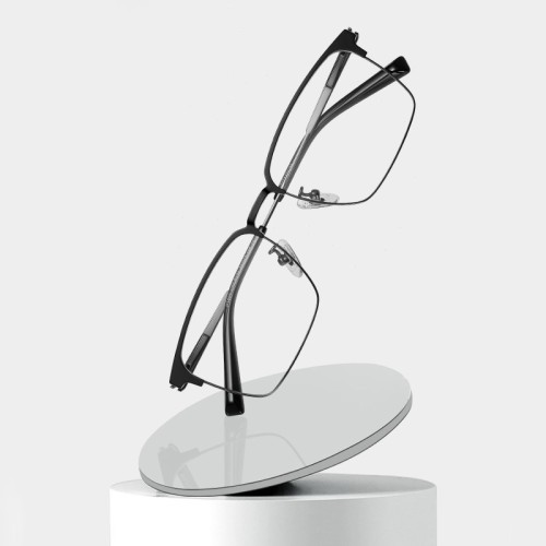 Men'S Business Box Glasses Pure Titanium Glasses Frame Two-Color Eye Protection Anti-Blue Light Glasses