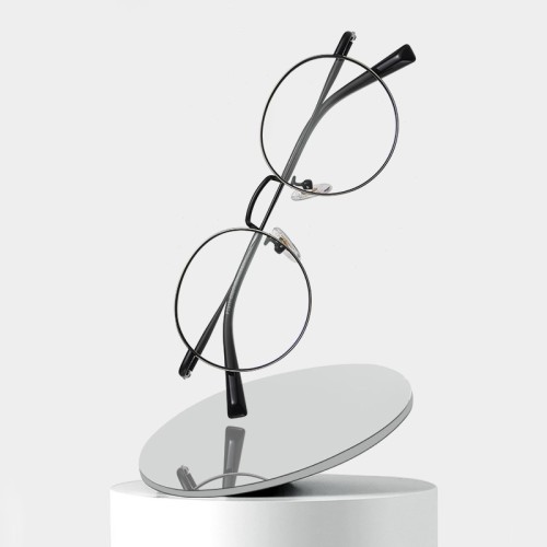 Retro Round Titanium Frame Computer Glasses Anti Eye Strain Anti-Blue Light Glasses