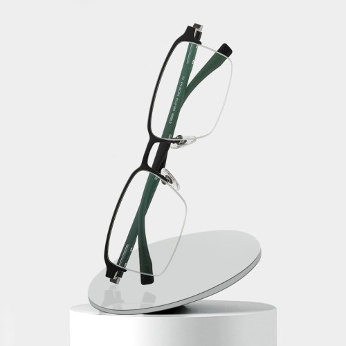 Fashion Half Frame Titanium Frame Glasses Ultra Light Tr Temple Blue Light Blocking Computer Anti-Radiation Optical Eyeglasses