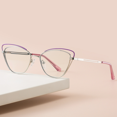 Fashion Cateye  Design Metal Frame Multi-Color Double Frame Hollowing Out Elegant Fashionable Glasses For Women