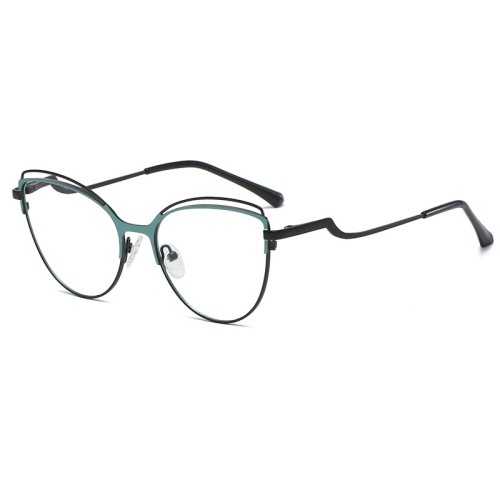 Manufacture New Cat Eye Shape Design Metal Two Color Optical Frames Glasses For Women