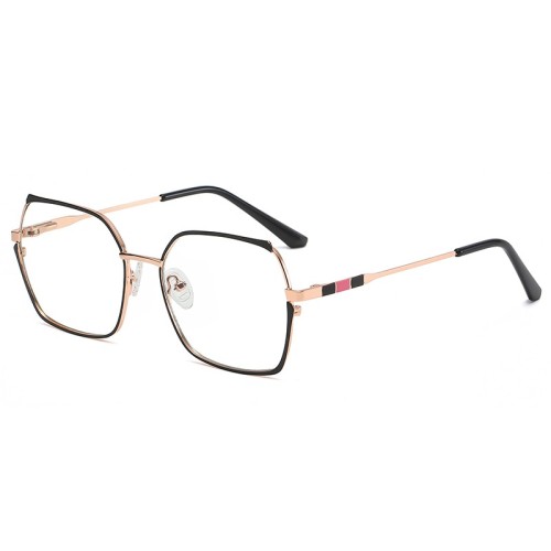 Italy Design Hexagon Oem Brand Anti Blue Eye Glasses Optical Metal Frame Glasses Women