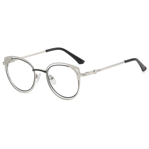 Cat Eye Anti-Radiation Metal Polygon Glasses Gaming Blocking Electronic Equipment Blue Light Eyeglasses For Women