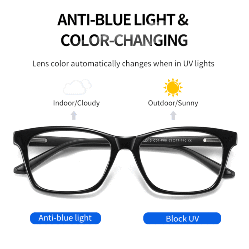 Newest Wholesales Blocker Blue Rays Photochromic Optical Eyewear Square Glasses Uv400