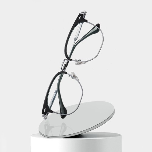 Eyewear Retro Custom Lightweight Mens Square Titanium Optical Frame Glasses Replaceable Lenses