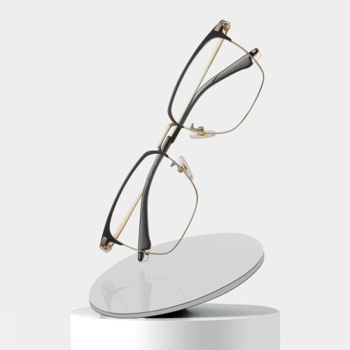 Quality Men'S Titanium Glasses Frame Square Pure Titanium Anti-Blue Light Glasses