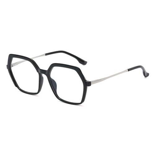 Women'S Eyeglasses Fashion Polygonal Metal Tr90 Optical Frame Anti Blue Light Radiation Eyewear