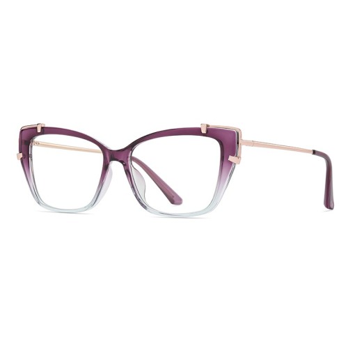 Fashion Tr90+Metal Frame Anti Blue Light Glasses For Women Cat Eye Eyeglasses Frames Gradient Color Optical Reading Eye Glasses